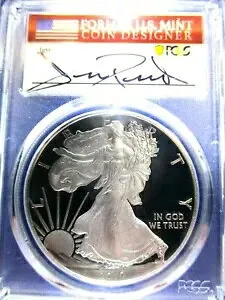 2019 W アメリカン シルバー イーグル PCGS PF70 DCam JIM PEED POP 3 FLAG LABEL PCGS