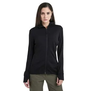 アイスブレーカー メリノ 260 クォンタム IV フル ジップ スウェットシャツ レディース （ Black ） | ICEBREAKER Merino 260 Quantum IV full zip sweatshirt Women [t]