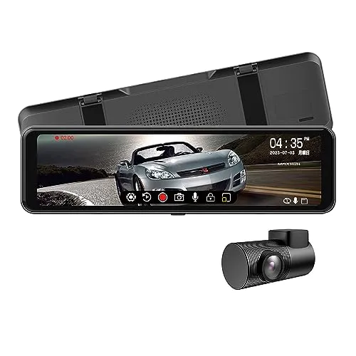 MAXWIN ドライブレコーダー 10.88インチ 後方特化 リアカメラズーム表示 デジタルインナーミラー ワイド 2K 1080P 車内リアカメラ MDR-C013B