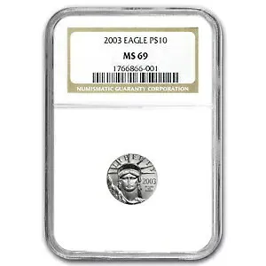 2003 1/10 オンス アメリカン プラチナ イーグル MS-69 NGC