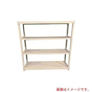 双福鋼器 軽中量ボルトレスラック 200kg 900×300×1500 天地4段 単体 ホワイトグレー 【品番：TS5330-4T】