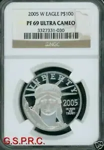 2005-W 100ドル 自由の女神像 プラチナイーグル 1オンス NGC PR69 プルーフ PF69