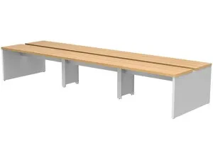 【マラソン限定★ポイント2倍】【メーカー直送】RFヤマカワ ソリードデスクII W4200×D1200 オーク×ホワイト脚【代引不可】【お客様組立】幅 フリーアドレスデスク オフィスデスク 事務机 オ