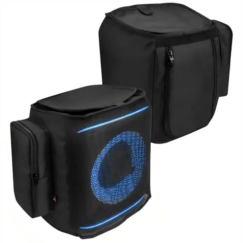 OURHZTB スピーカーケース 保護カバー JBL PartyBox Encore 2/2 エッセンシャルポータブルスピーカー、アウトドアパーティー 旅行 ダストカバー 通気性メッシュスリーブ マイクアクセサリー用収納ポケット付き