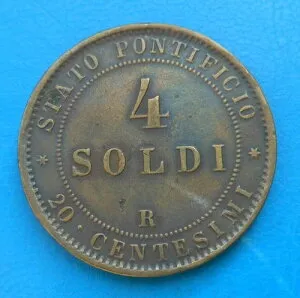 教皇国家バチカンVaticano 4 Soldi 1869 XXIII R Km 1374-