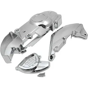 【メーカー在庫あり】 NBS バイクパーツセンター クランクケースカバー 3点セット アドレスV125G、S (CF46A、CF4EA、CF4MA) メッキ 303054 HD店