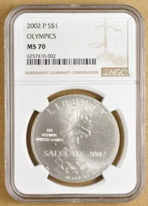 2002年 P ソルトレイクシティオリンピック記念銀貨 NGC MS70