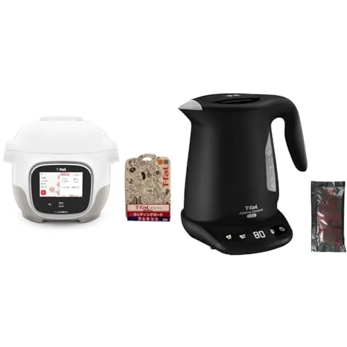 【セット買い】【Amazon.co.jp限定】ティファール 電気圧力鍋 3L 内蔵270レシピ 「クックフォーミー タッチ ホワイト」 アプリと連携 カッティングボード付き CY9221JPA &【Amazon.co.jp限定】電気ケトル 1.2L 温度調