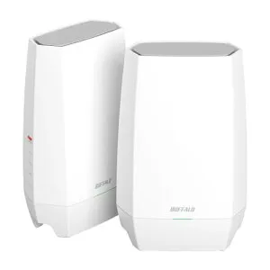 バッファロー WiFi ルーター 無線 LAN Wi-Fi 6E 11ax 6GHz AXE5400 メッシュ 2個セット トライバンド 6ストリーム 有線 2.5Gbps エコパッケージ iPhone 16e / 16 / 15 / 14