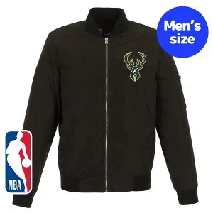 【送料無料】 NBA公式 JH Design メンズ ナイロンジャケット アウター スタジャン ジャンパー ミルウォーキー・バックス Milwaukee Bucks Lightweight Nylon Bomber Jacket