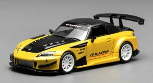 【予約】2026年発売予定HONDA S2000 スパイダー HARD TOP CLOSED J's RACING 2001 イエロー/ブラック/ MOTORHELIX 1/64 ミニカー