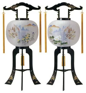 【盆提灯・盆ちょうちん】一対仕様回転行灯「松川」【送料無料！】fs04gm