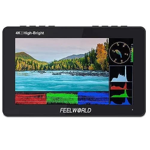 FEELWORLD F5 PROX 5.5インチタッチスクリーン一眼レフカメラフィールドモニタ1600nit高輝度3D LUT 1920x1080 4K HDMI F970取付と電源キット入出力5V Type-c入力傾斜アーム