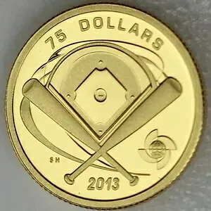 2013 $75 ダイヤモンド - ワールド ベースボール クラシック 純金プルーフ、希少、わずか 133 個販売!