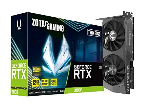 ZOTAC ゲーミンググラフィックカード GeForce RTX 3060 Twin Edge 12GB GDDR6 192ビット 15Gbps PCIE 4.0 ゲーミンググラフィックスカード IceStorm 2.0 冷却 アクティブファンコントロール