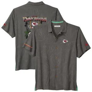 トッミーバハマ メンズ トップス シャツ Men's Tommy Bahama Gray Kansas City Chiefs Endzone Paradise COOLMAX Button-Up Shirt Gray グレー