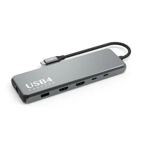 HCM010AP2F Feeltek [ドッキングステーション (USB-C オス→メス HDMIx2 / LAN / USB-Ax5 / USB-Cx2)]