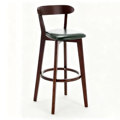 FXLKLUXE カウンターチェア 木製 ハイチェア カウンター椅子 無垢材製 座面の高さ 50cm/60cm/70cm/80cm 安定感 バーカウンター椅子 木製チェア カウンタースツール ラウンド フットレストと背もたれ付きで快適 レストラン、バー、カ