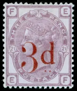 GB QV SG159、3dオン3dライラックプレート21、M MINT。カタログ価格650ポンド。EF