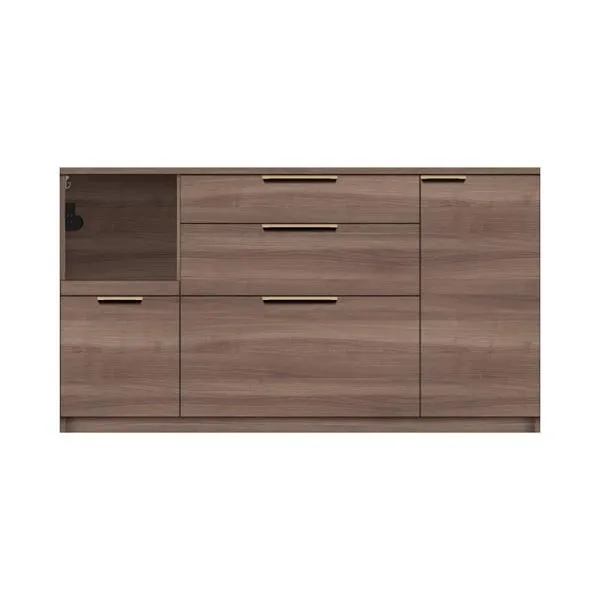 [幅160cm×奥行50cm] パモウナ カウンター NW ＮＷＡ－１６００Ｒ下台 ＧＮ Ｇナット (配送員設置)