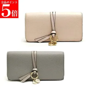 【正規品・新品・GW直前スーパーSALE全品P5倍＆全品5％値引きクーポン30日迄】Chloe クロエ 二つ折り 長財布 CHC21WP942 F57 レディース ALPHABET フラップ付き グレインレザー カラー2色