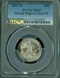 2017 P ジョージ・ロジャース クォーター PCGS MS67 PQ MAC スポットレス *