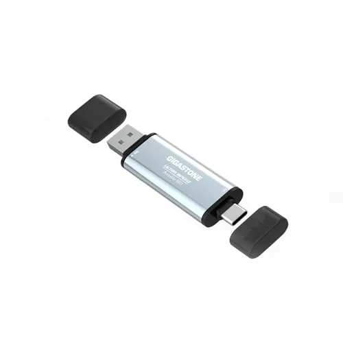 GIGASTONE Duo Go USB-A+C 1TB 外付けSSD 1,050MB/s デュアル接続 光沢デザイン Apple 4K 60fps ProRes HDR 録画対応 USB 3.2 Gen2 iPhone 16 iPad Mac Andro