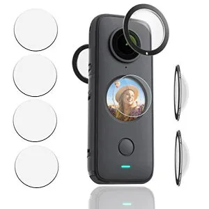 LASTE For Insta360 ONE X2 フィルム Insta360 ONE X2 カメラ レンズ保護フィルム 3D 強化ガラス 9H硬度の液晶保護 /硬度9H/キズ防止/高透過率 insta360 one x2 レンズガード[6枚入り] Insta360 ONE X2 レンズ保護フィ