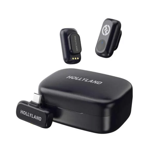 HOLLYLAND LARK A1 Duo(スペースグレー、USB-Cレシーバー＋充電ケース付)ワイヤレスマイク LARK-A1-Duo