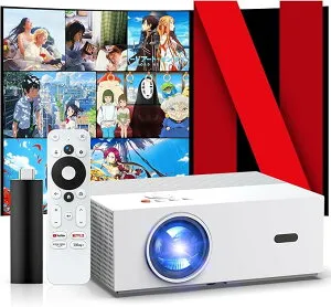 JOWLURK プロジェクター 家庭用 30000LM 4K 明るいオートフォーカス 自動補正 台形補正 1080P WiFi6 Bluetooth5.4 ホームシアター ビジネス 会議用 天井 スマホ パソコン DVD PS5 ゲーム netflix対応 iphone 接続