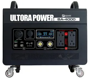 富士倉 キャスター付ポータブル電源 1536Wh USB-C出力搭載 BA-4000 FUJIKURA ULTORA POWER [BA4000FUJIKURA]