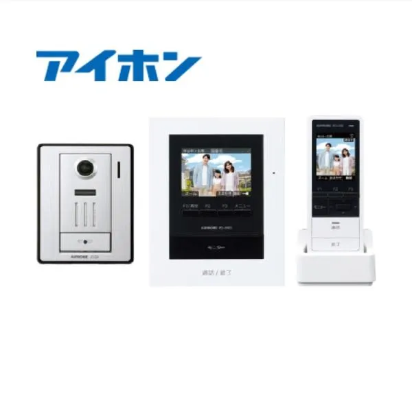WS-24A アイホン 【 AC電源コード付属 】 インターホン テレビドアホン モニター付き ワイヤレス子機付 録画機能内蔵 広角カメラ搭載