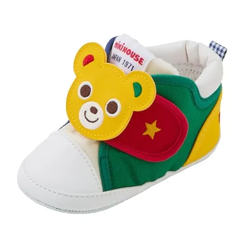 [ミキハウス] ベビーシューズ プッチーうさこプレシューズ 赤×黄 11.0 cm 2E