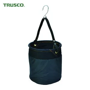 トラスコ TRUSCO 電工バケツ 270X300 巾着蓋付き Sフック大付 ブラック (1個) TADB-270KF