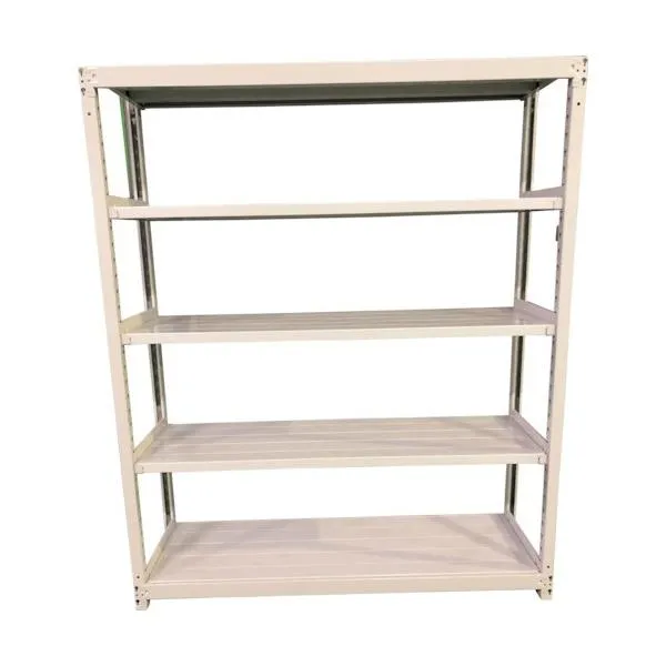 双福鋼器 軽中量ボルトレスラック 200kg 1800×300×1800 天地5段 単体 ホワイトグレー TS6630-5T