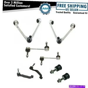 ボールジョイント 00-02ジャガーSタイプの8つの8のフロントセットをリンクする揺れたアームタイロッドスウェイバーリンク Control Arms Tie Rods Sway Bar Links Front Set of 8 for 00-02 Jaguar S-Type【並行輸入