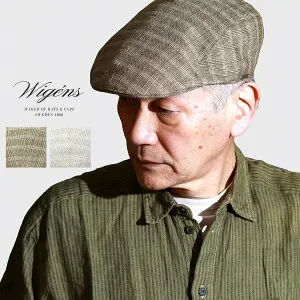 ＼クーポン利用で全品10%OFF／ ハンチング メンズ リネン グレンチェック リネン WIGENS ハンチング帽 メンズ ハンチング帽 チェック柄 裏地メッシュ ヨーロッパ 麻 高級 ハンチング帽子 30代 40