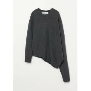 INSCRIRE 【アンスクリア】Asymmetry Sweater CHARCOAL (IC242DAI24AWIBC054) 24AW 24秋冬 ニット アシンメトリーニット