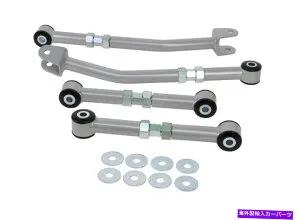 サスペンション ホワイトライン98-08スバルレガシーリバティリアロウアロールコントロールアームアジュストトゥ/キャンバー Whiteline 98-08 Subaru Legacy Liberty Rear Lower Control arm-adjust toe/camber【並