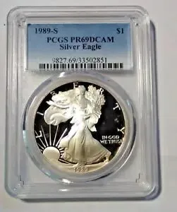 1989-S アメリカン シルバー イーグル PCGS PR69 DCAM (762)