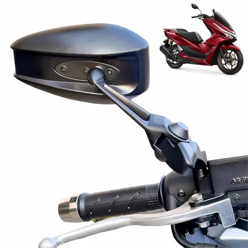 PCX160/PCX125/PCX150 バイクミラー 防眩鏡 改造部品 かっこいい 純正より広く見えるR1000鏡 金属ボディ 左右セット (サイドミラー ブルーミラー) [並行輸入品]