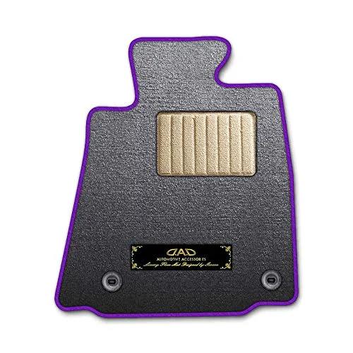 DAD ギャルソン D.A.D エグゼクティブ フロアマット SUZUKI (スズキ) Jimny ジムニー 型式: JA11C/11V 1台分 GARSON エレガントデザイングレー/オーバーロック(ふちどり)カラー : パープル/刺繍 : ゴールド/ヒ