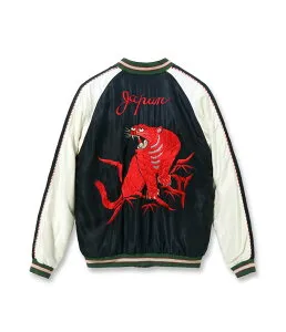 【POINT5倍】【TAILOR TOYO テーラー東洋】Mid 1950s Style Acetate Souvenir Jacket “RED TIGER” × “EAGLE” (AGING MODEL)（TT15793-119）（スカジャン、スーベニアジャケット、アウター、アラスカ、蛇髑髏、スカ