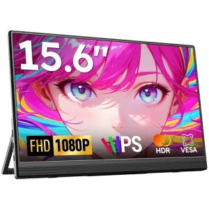 モバイルモニター Omiodo 15.6インチ ポータブルモニター 1920x1080FHD IPS HDR 超薄 軽量 自立式 モバイルディスプレイ VESA対応 スピーカー内蔵 Switch/PS5/Xbox/PS4/スマホ/Windows/Mac 対応 ノートPC サブ