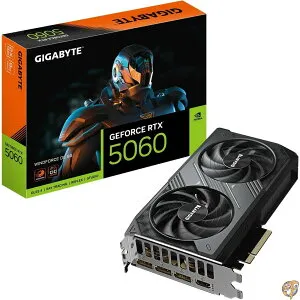 【5日最大1500円クーポン】GIGABYTE GeForce RTX 5060 WINDFORCE OC 8Gグラフィックスカード、8GB 128ビットGDDR7、PCIe 5.0、WINDFORCE冷却システム、GV-N5060WF2OC-8GD ビデオカード。