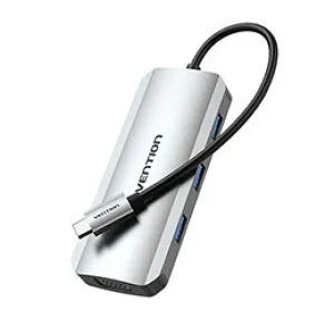 ☆VENTION USB-C to HDMI/VGA/USB 3.0x3/PD ドッキングステーション グレー TO-7989