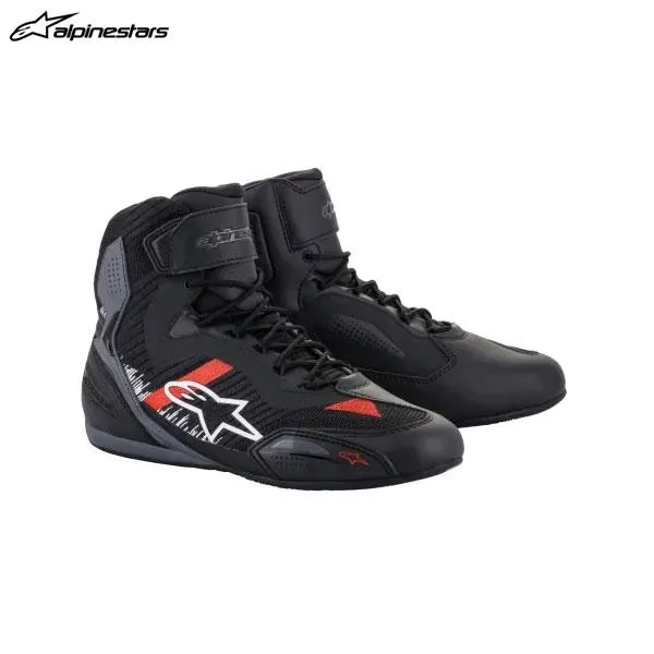 alpinestars アルパインスターズ FASTER-3 RIDEKNIT シューズ 1165 BLACK GREY BRIGHT RED[US8.5/26.0cm] ALP8059175337284