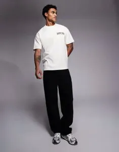 グッドフォーナッシング メンズ トップス Tシャツ プリント Good For Nothing oversized T-shirt in off-white with Renaissance back print Off-white オフホワイト