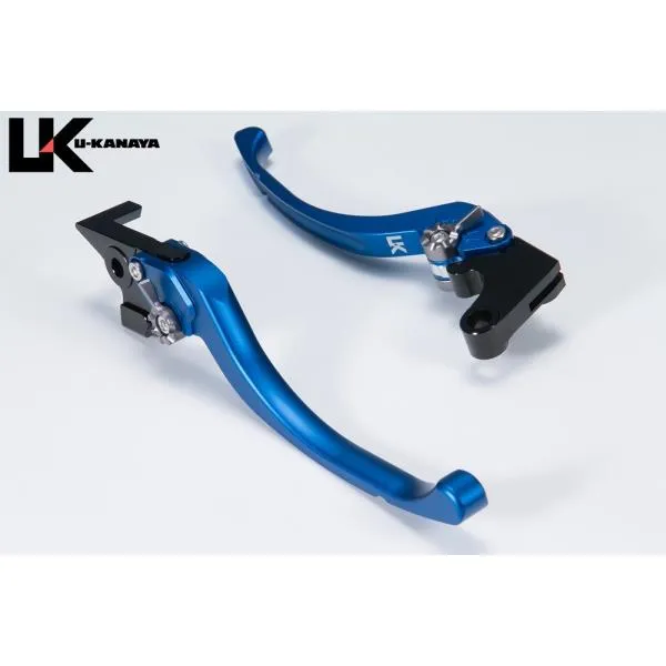 U-KANAYA ユーカナヤ ツーリングタイプ アルミビレットレバーセット アジャスターカラー：マットシルバー / レバーカラー：マットブルー FZR1000 YZF-R7