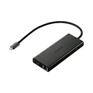 ELECOM(エレコム) ［USB-C オス→メス カードスロットx2 / HDMI / LAN / USB-Ax4 / USB-Cx2] USB PD対応 100W ドッキングステーション ブラック DST-100BPBK ［USB Power Delivery対応］ DST100BPBK [振込不可]
